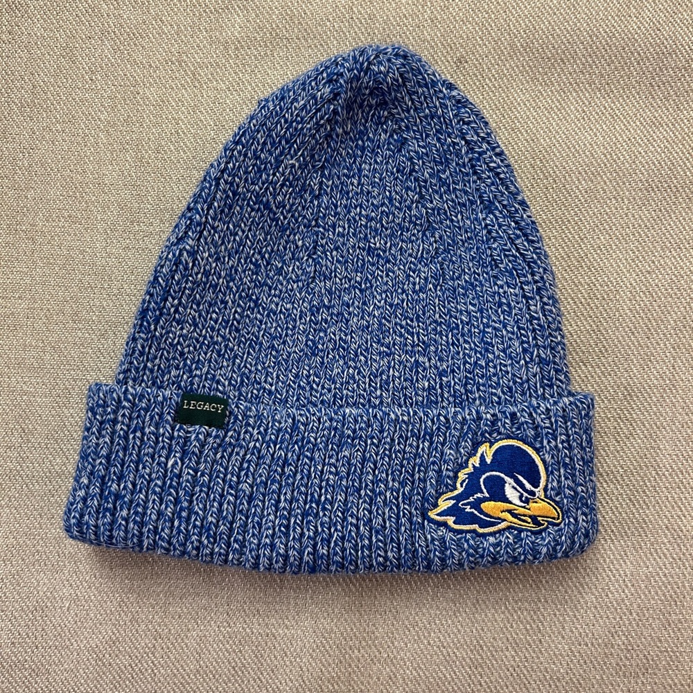 University of Delaware Blue Knit Hat with Blue Hens Design